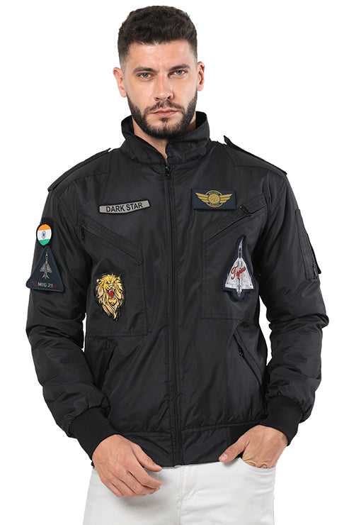Air Force Bomber Military Jacket Bomber Dark Star Black Jacket