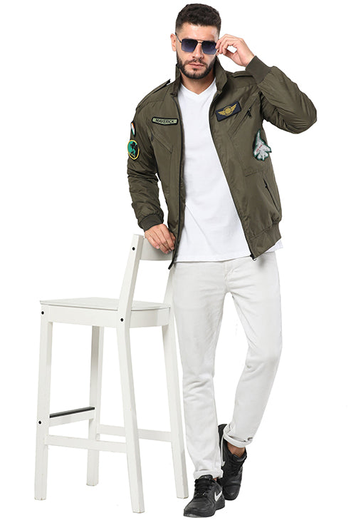 Green Indian Air Force Military Jacket