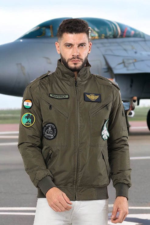 Green Indian Air Force Military Jacket