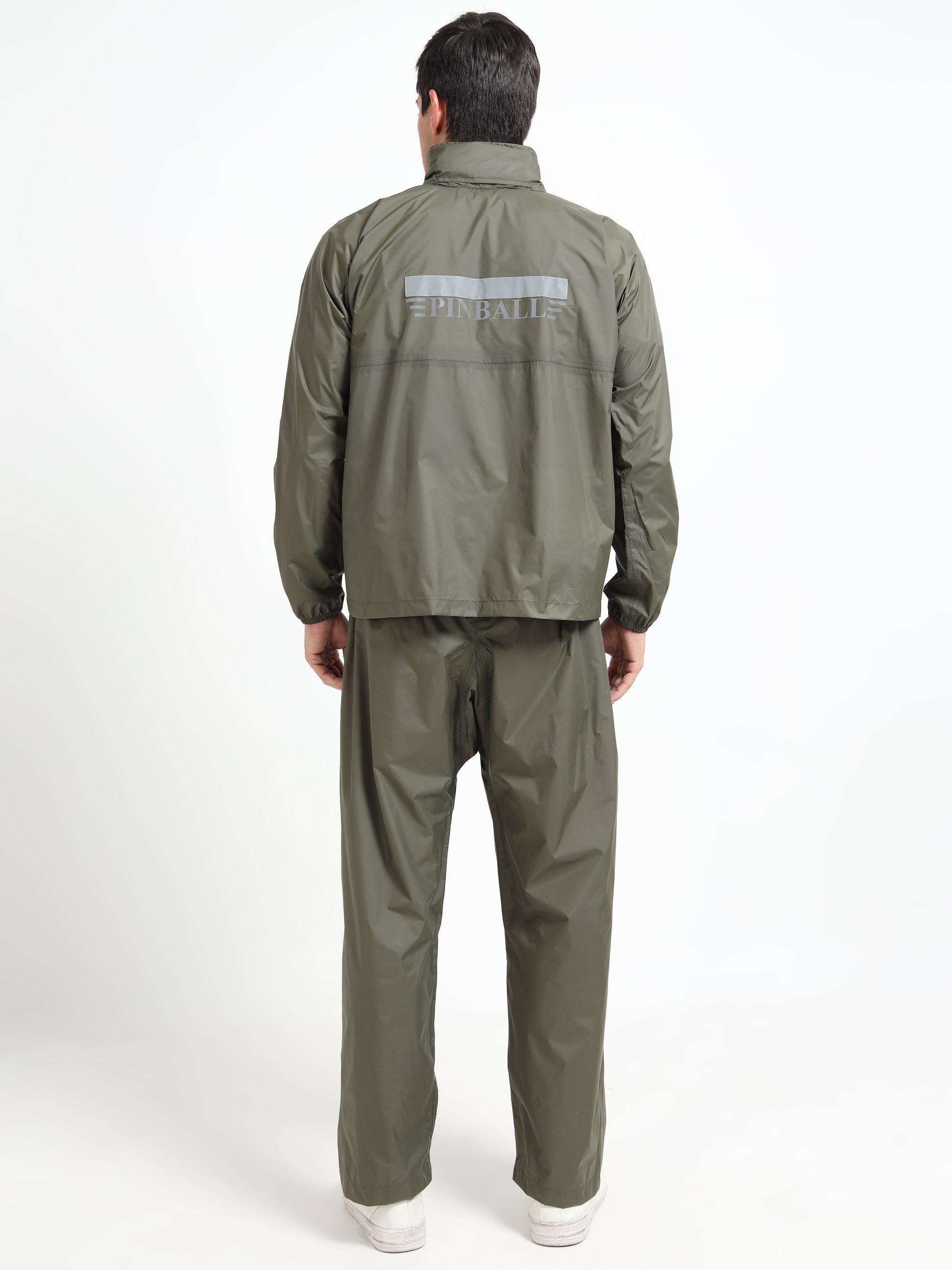 Olive raincoat for men