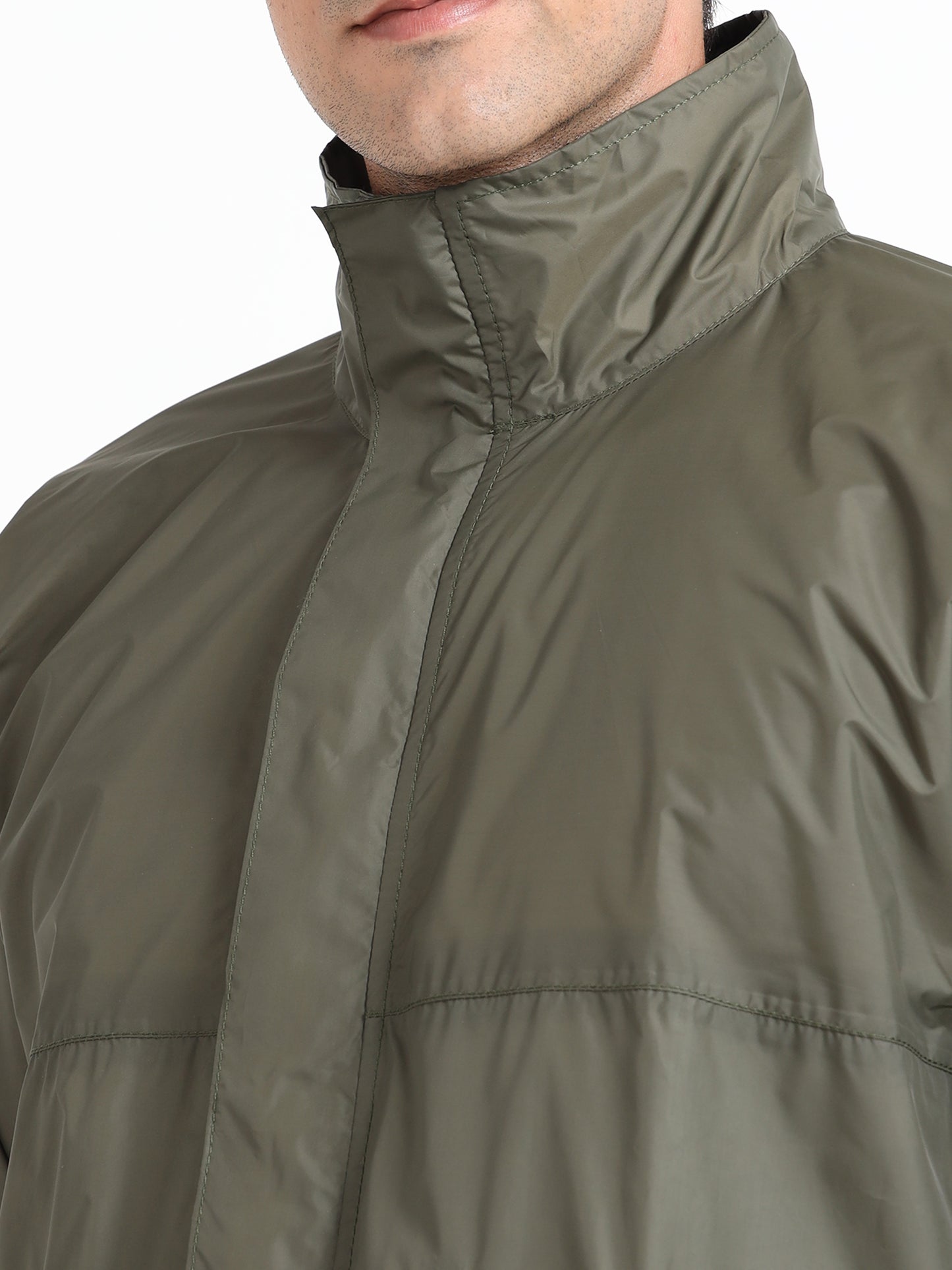Olive raincoat for men