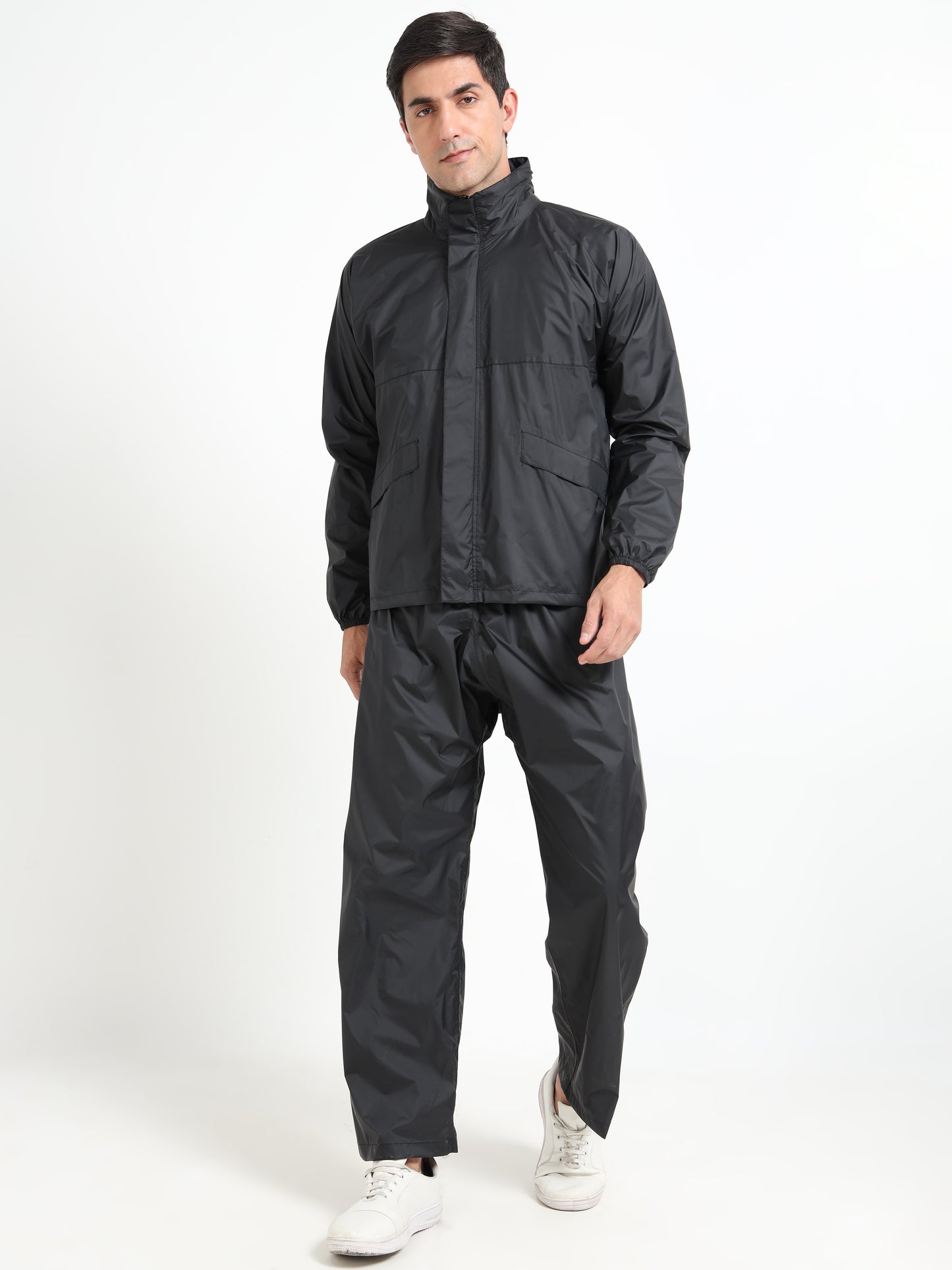 Black raincoat for men