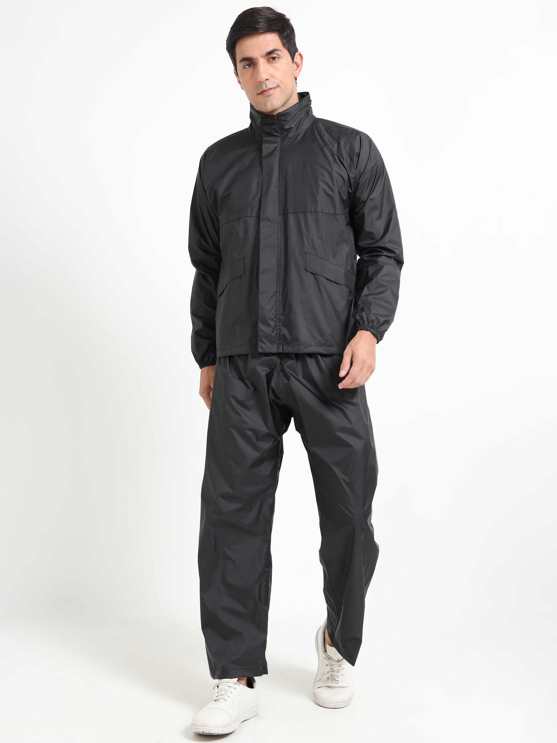 Black raincoat for men