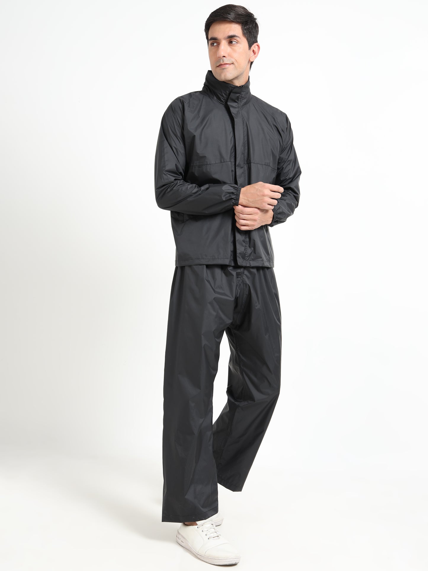 Black raincoat for men