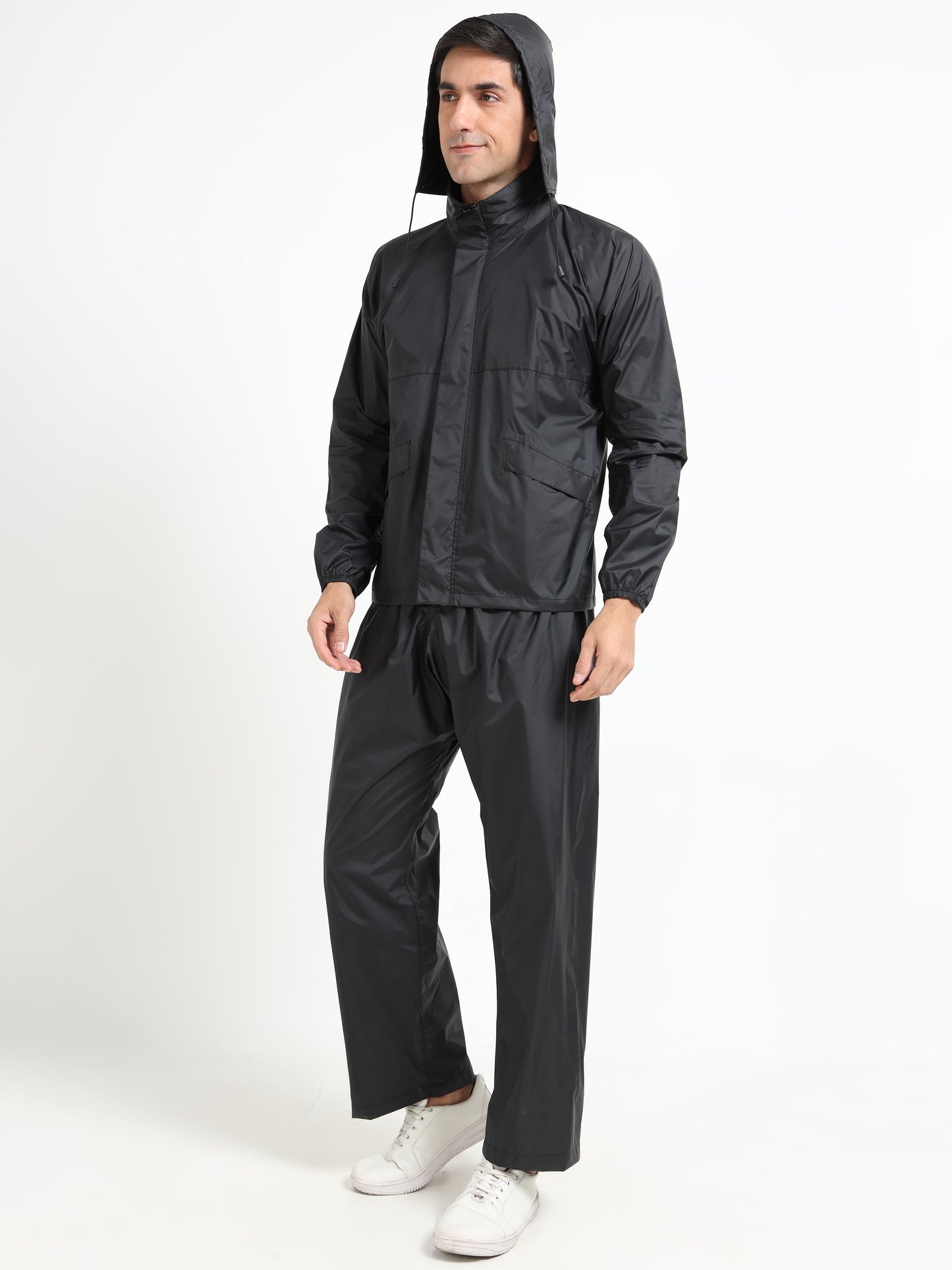 Black raincoat for men