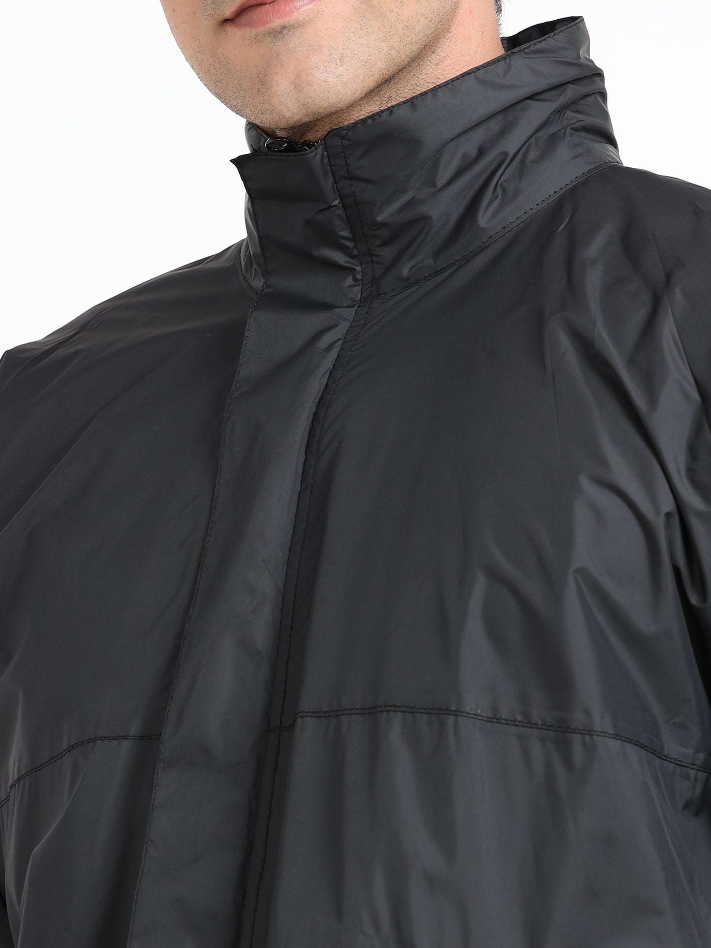 Black raincoat for men