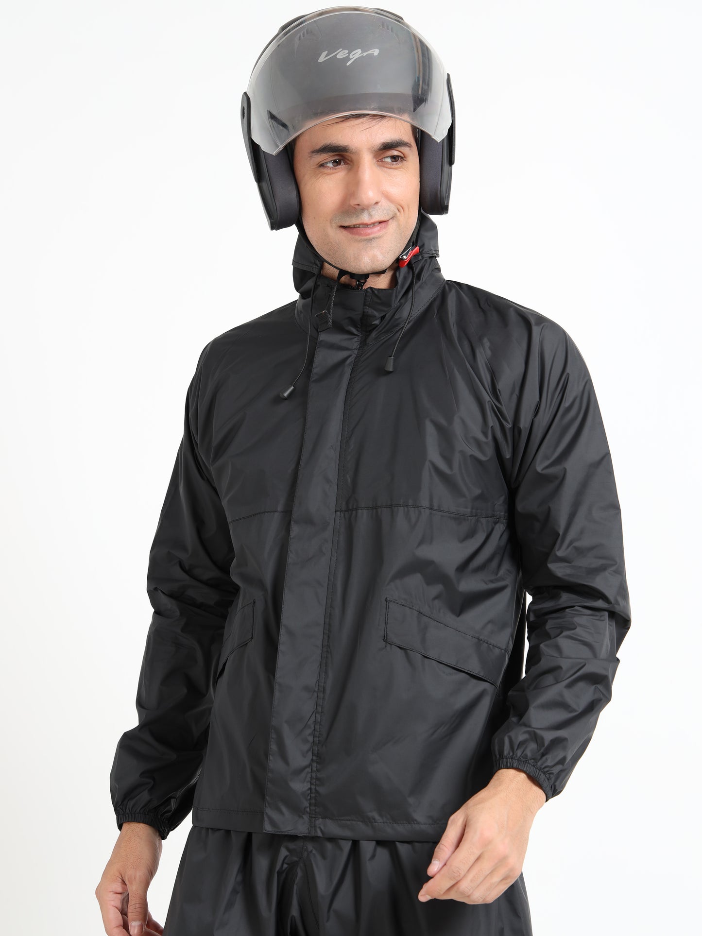 Black raincoat for men