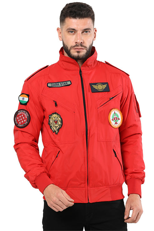 Red Indian Air Force Military Jacket