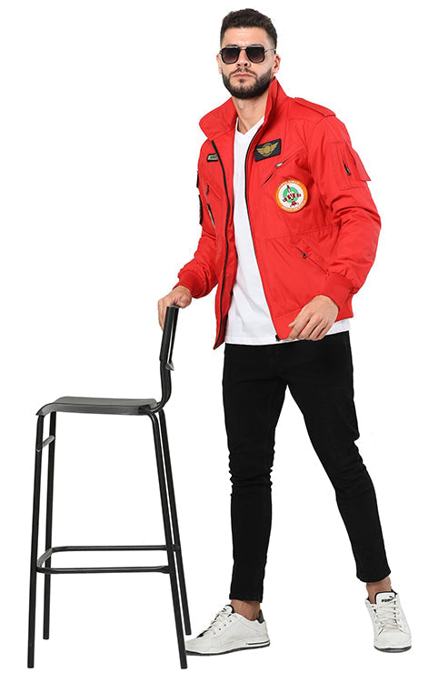 Red Indian Air Force Military Jacket