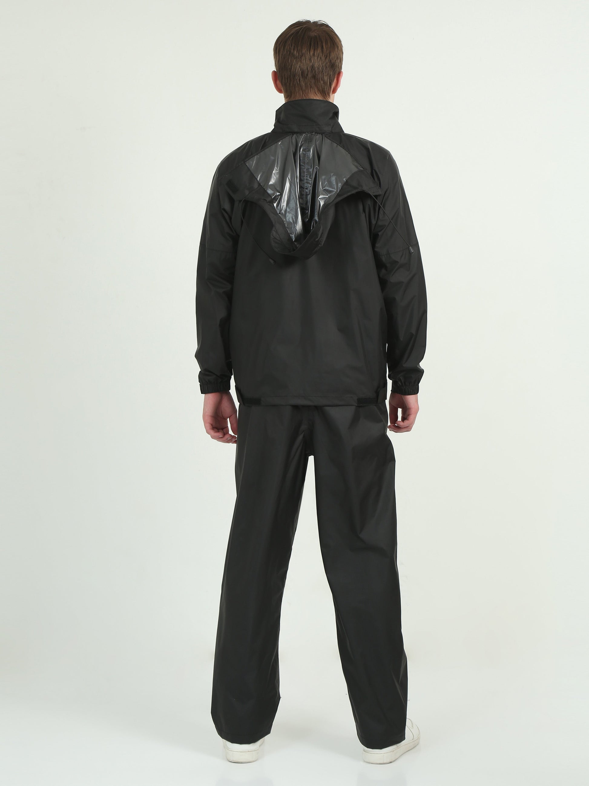 Black Hooded Raincoats for Men and Women