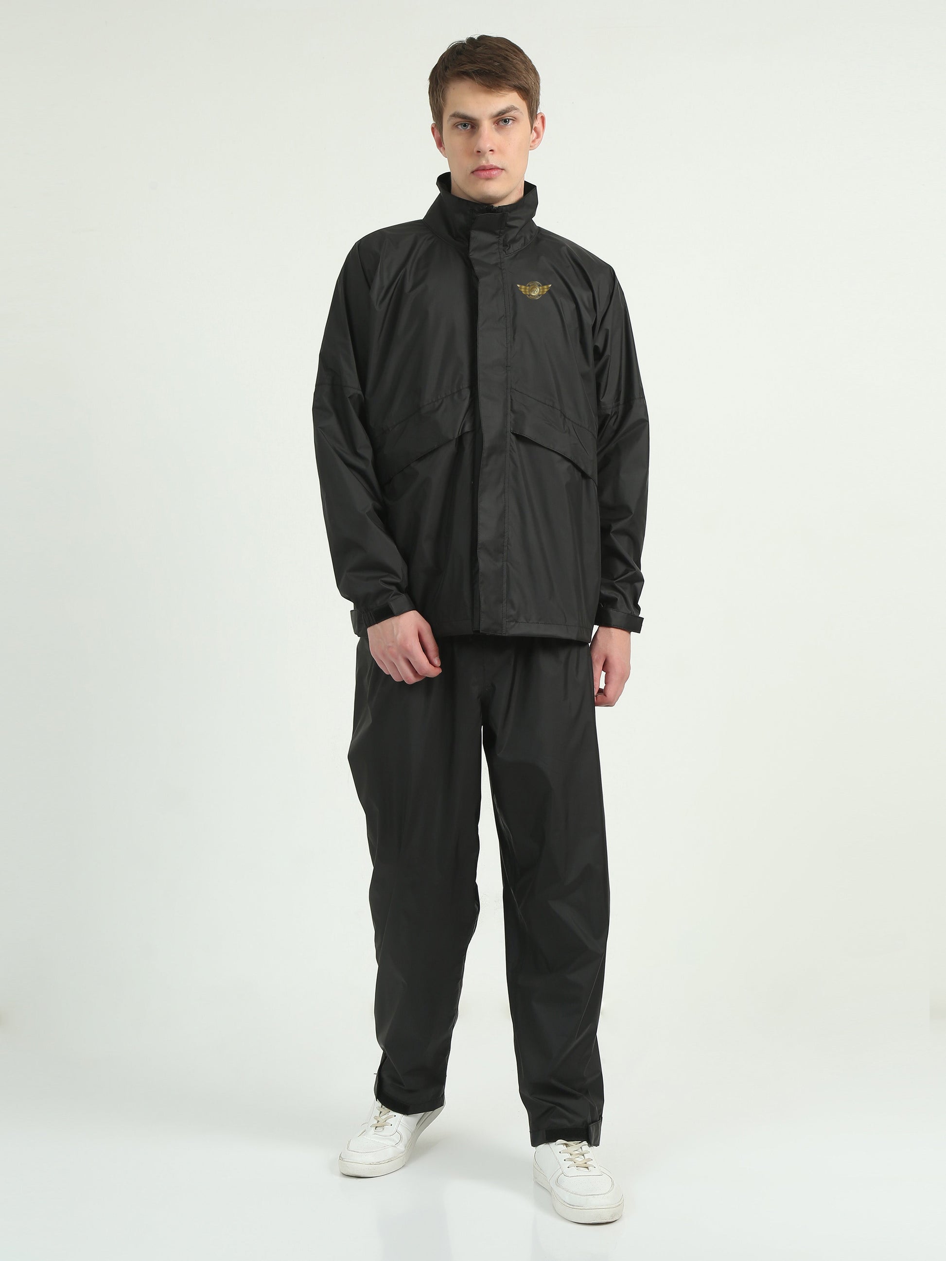 Black Hooded Raincoats for Men and Women