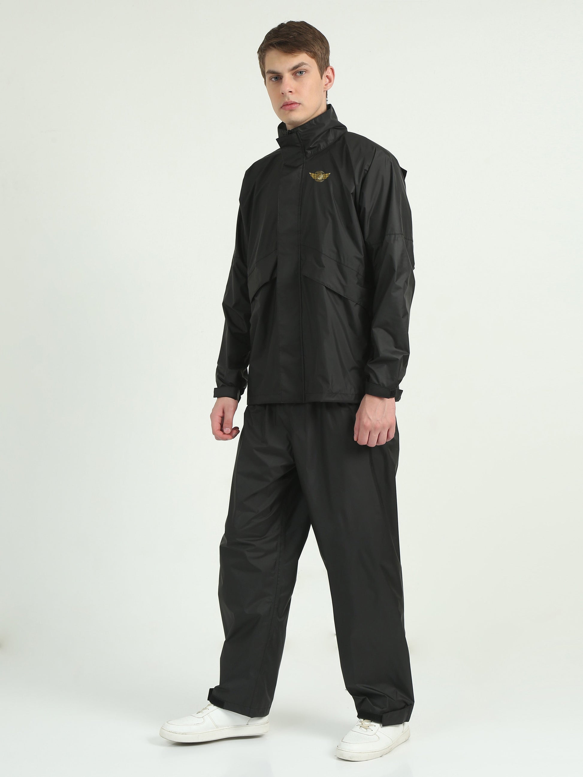Black Hooded Raincoats for Men and Women