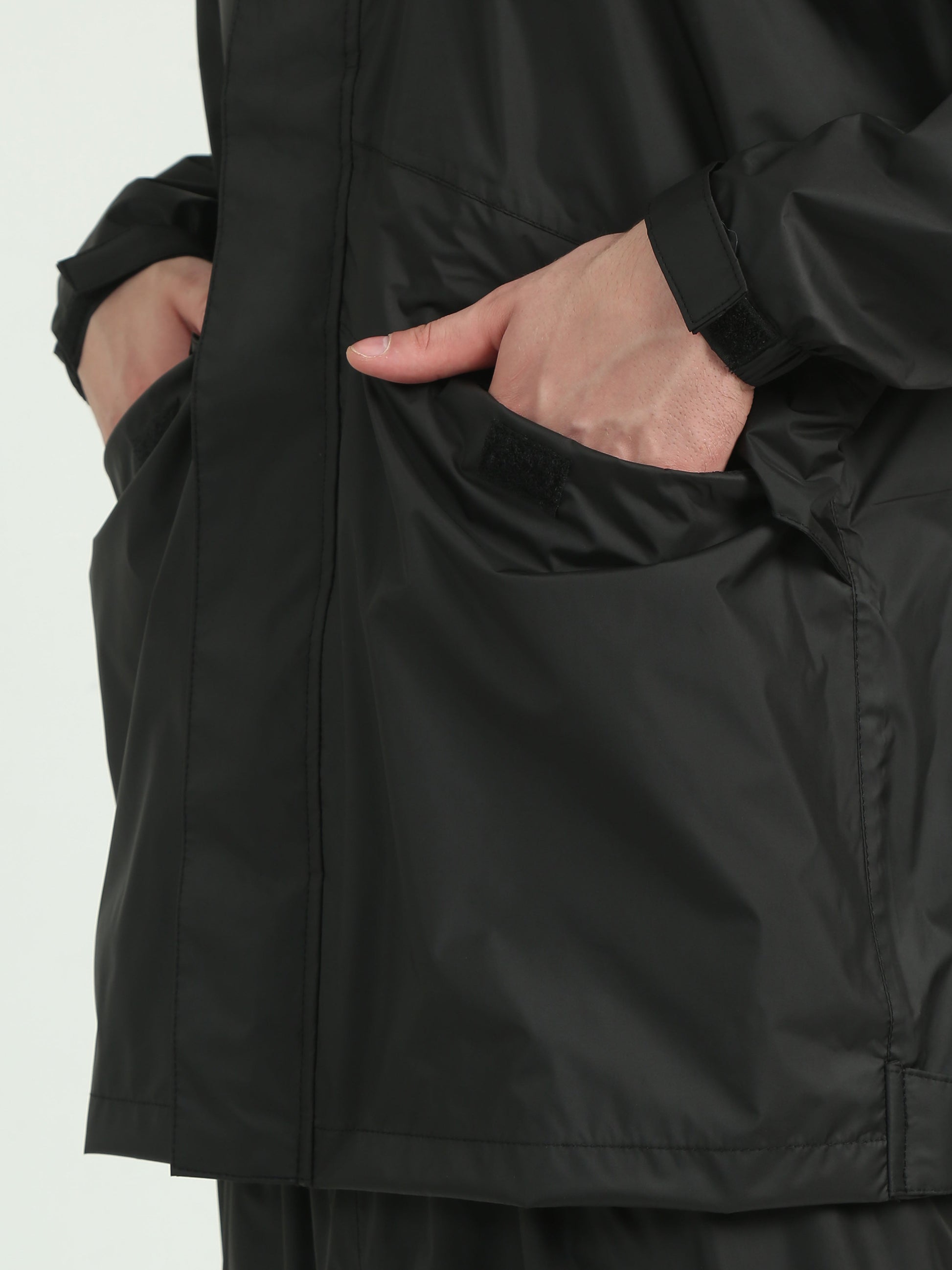 Black Hooded Raincoats for Men and Women