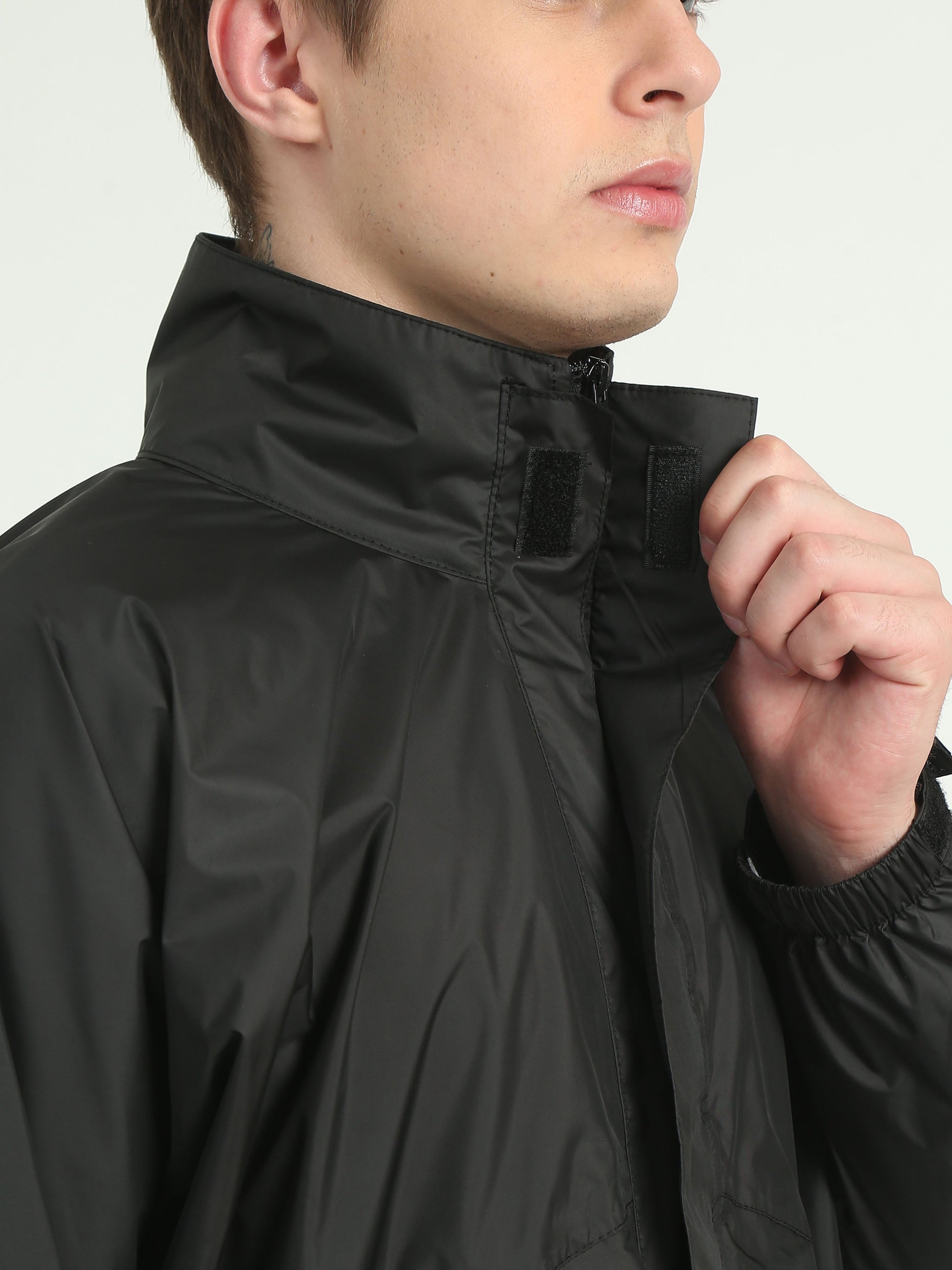 Black Hooded Raincoats for Men and Women