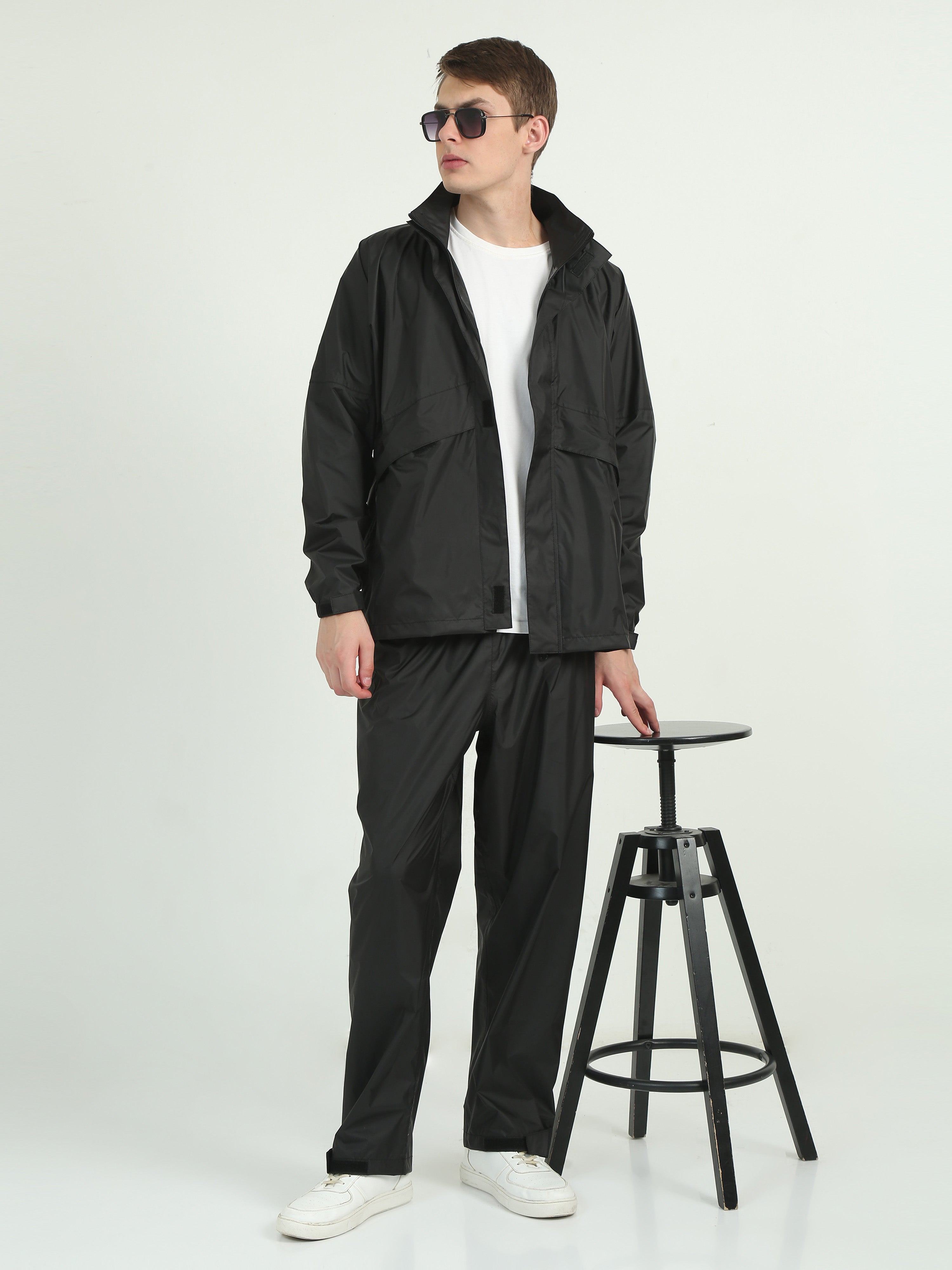Buy Hooded Raincoats for Men Women Online Black Raincoat