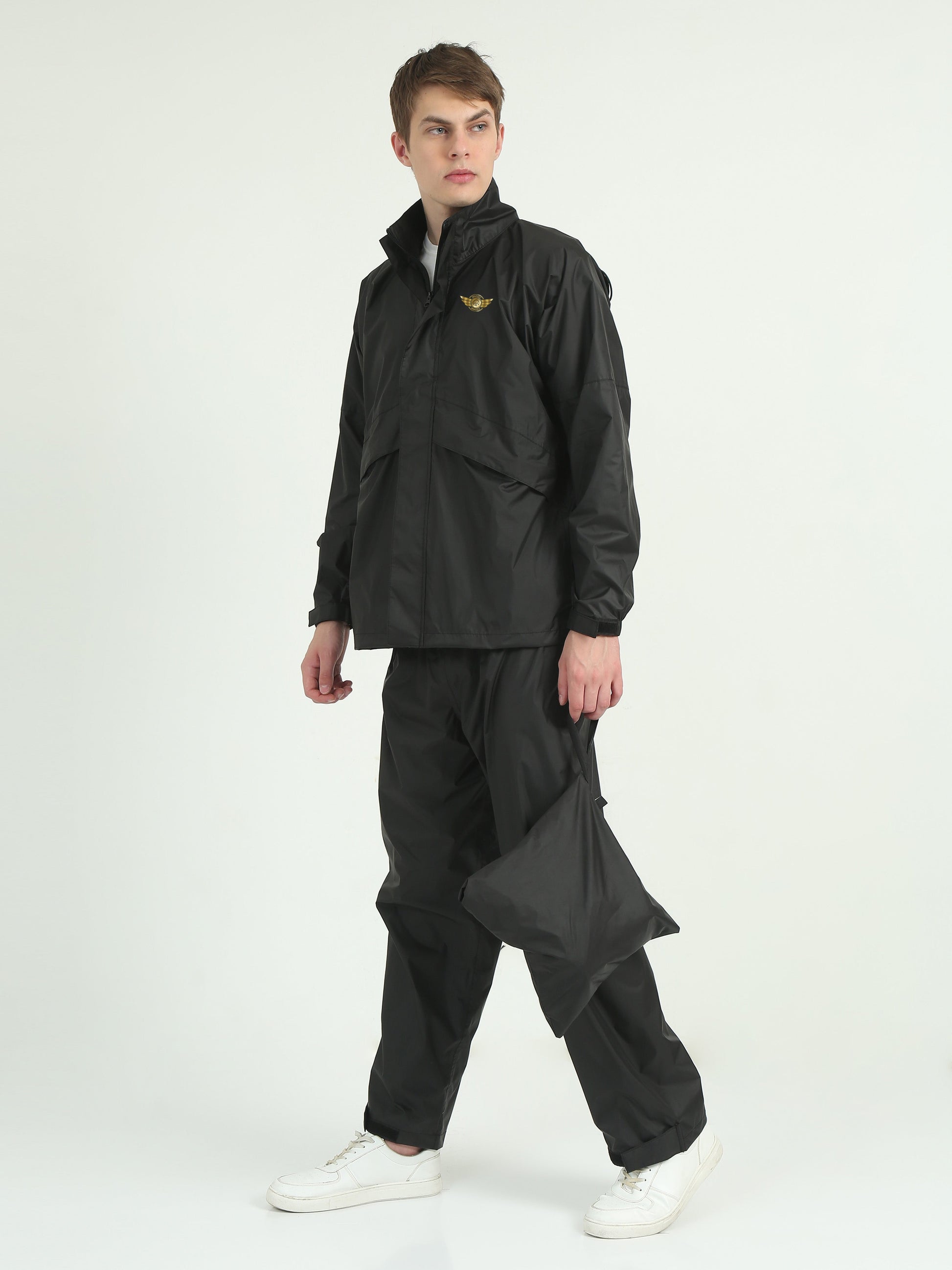 Black Hooded Raincoats for Men and Women