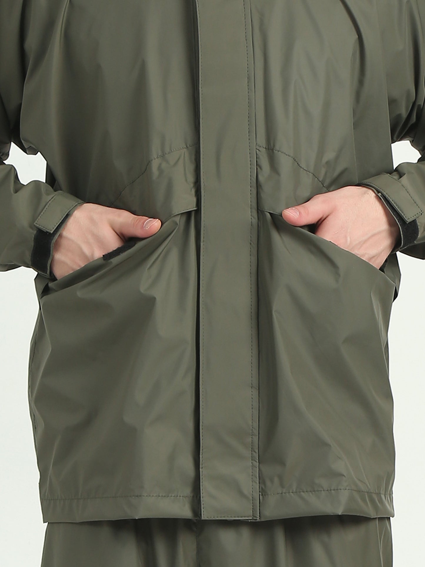 Hooded Waterproof Raincoat | Olive