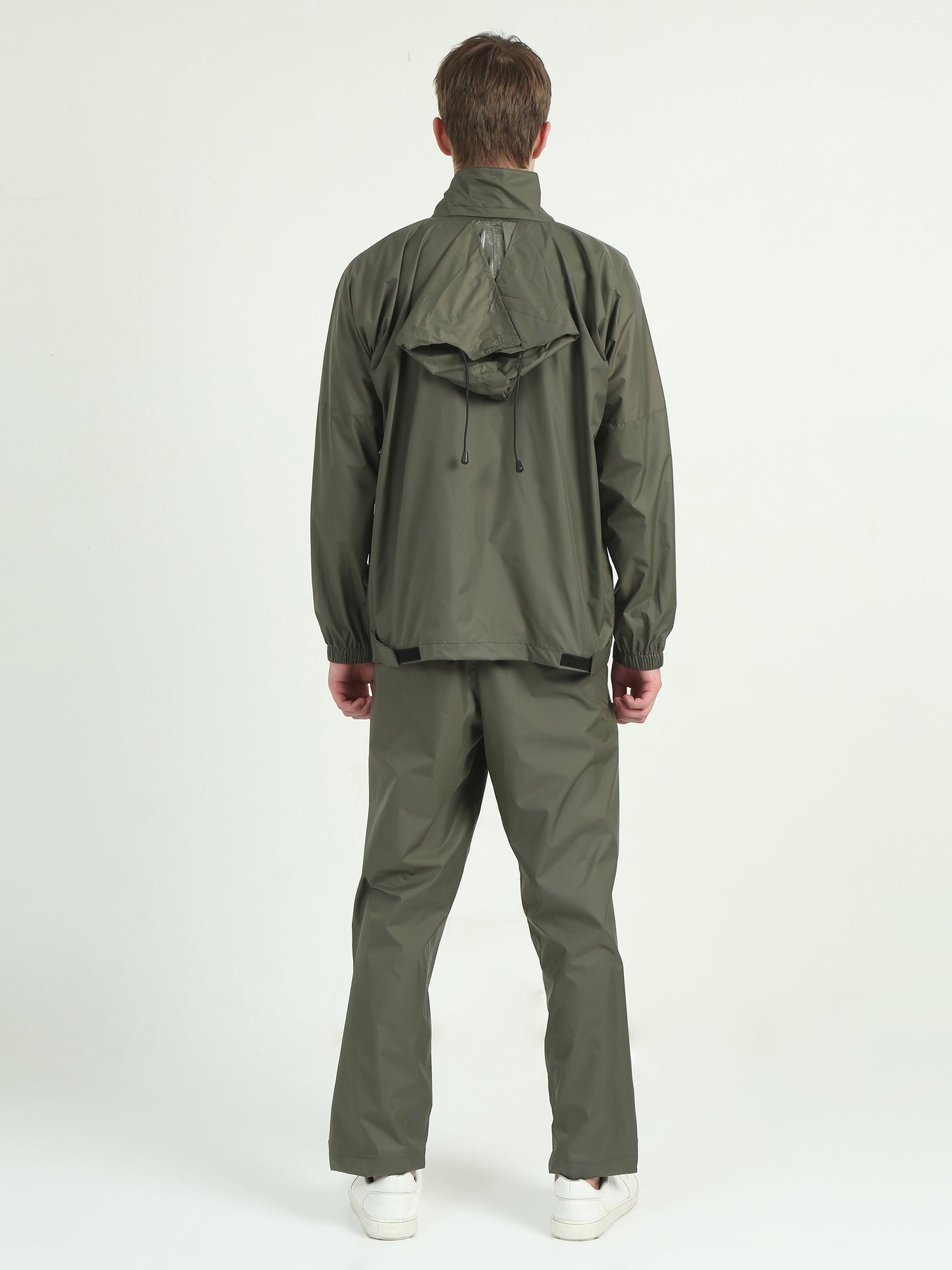 Hooded Waterproof Raincoat | Olive