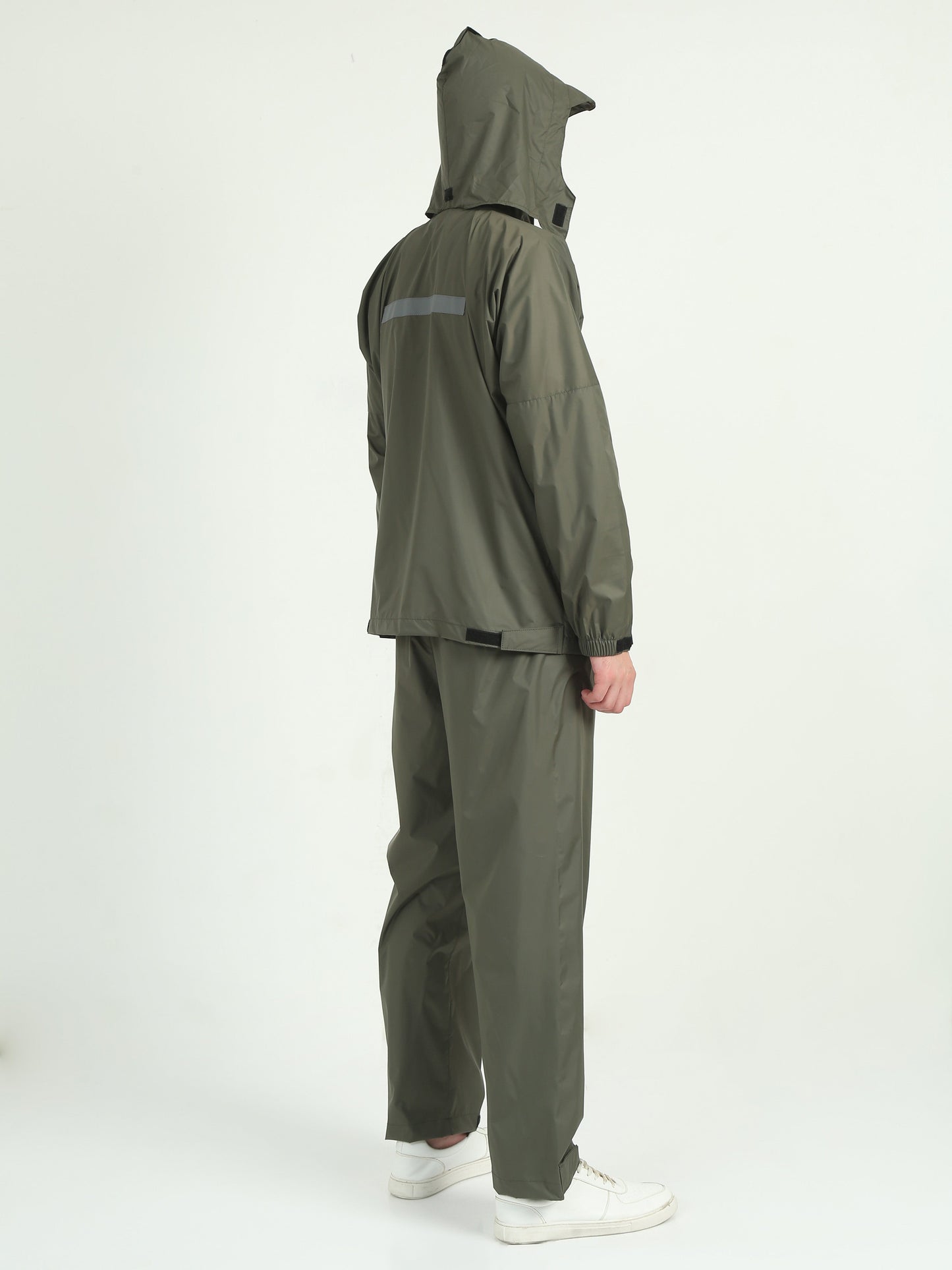 Hooded Waterproof Raincoat | Olive