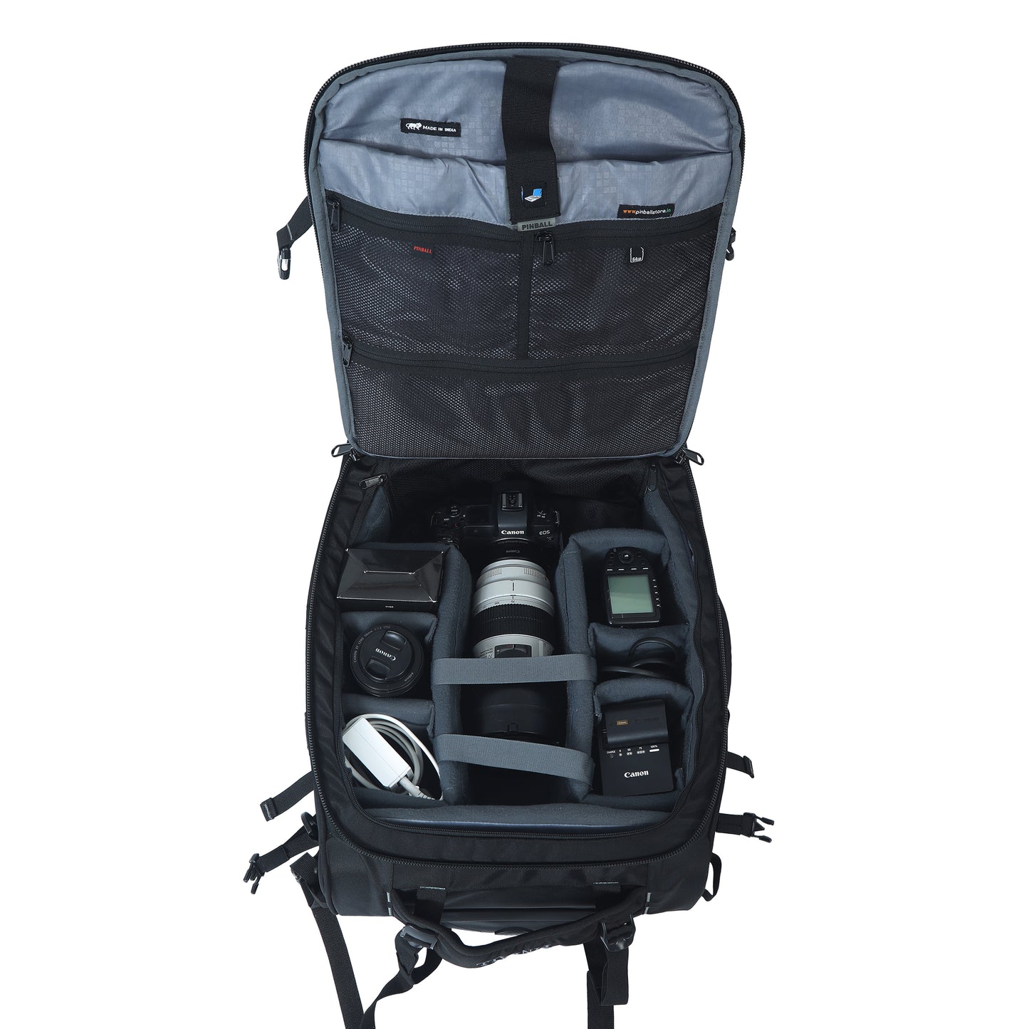 P1 ALL IN - 1 | PINBALL | DSLR CAMERA BAG | TROLLEY BAG WITH WATERPROOF RAINCOVER