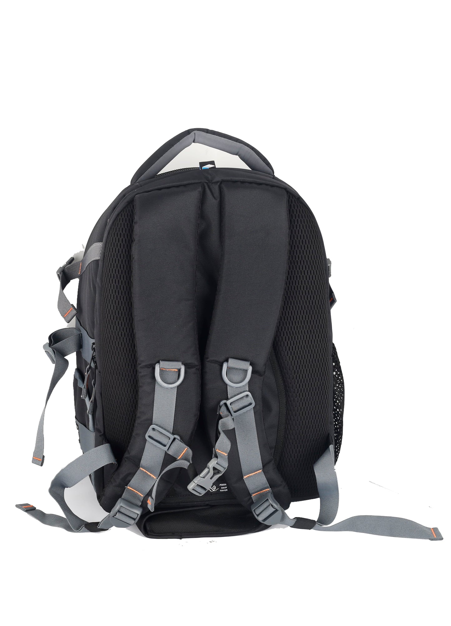Image: Back view of the P33 Sniper DSLR camera backpack, showcasing its ergonomic design with padded shoulder straps and a breathable back panel for comfortable carrying. The backpack's adjustable sternum strap provides added support and stability. The back also features a dedicated laptop compartment for secure storage and convenient access. Experience comfort and convenience on your photography journeys with the P33 Sniper.