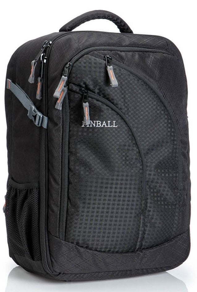 Image: Front view of the P41 Tribute DSLR camera bag, showcasing its sleek and durable design. The bag's dedicated compartments and customizable dividers provide secure storage for your camera and accessories. With its PINBALL protection and waterproof construction, the P41 Tribute ensures reliable security and protection for photographers on the move.